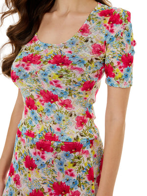Reversible Floral/Geometric Print Skirt Sets