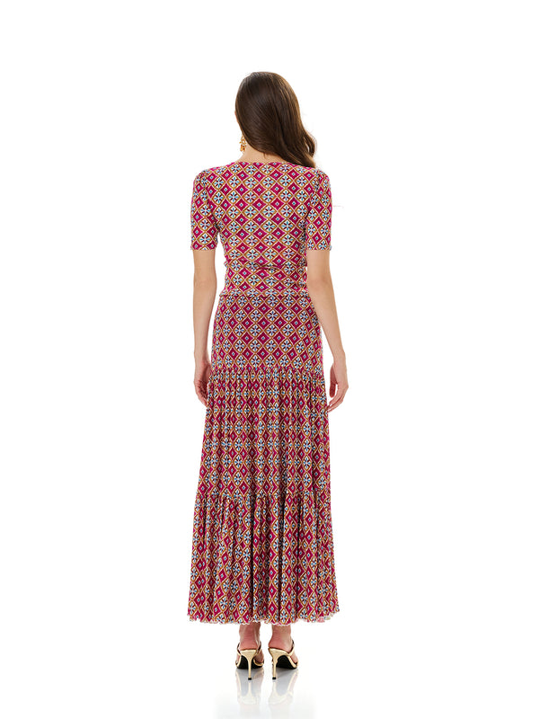 Reversible Floral/Geometric Print Skirt Sets