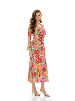 Bloom Floral Ruffles Bodycon Dress