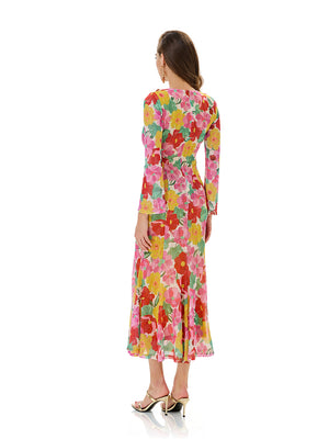 Bloom Floral Ruffles Bodycon Dress