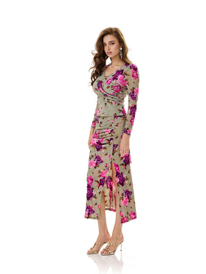 Floral Print Wrap Top & Skirt Sets