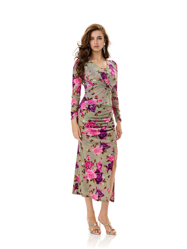 Floral Print Wrap Top & Skirt Sets