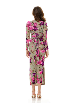 Floral Print Wrap Top & Skirt Sets