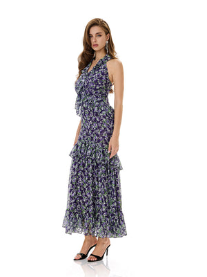 Crochet Lace Layered Ruffle Bodycon Dress