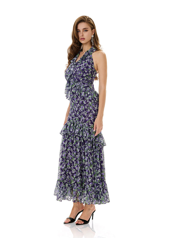 Crochet Lace Layered Ruffle Bodycon Dress