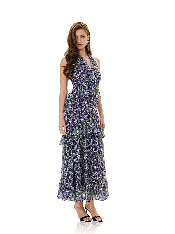 Crochet Lace Layered Ruffle Bodycon Dress
