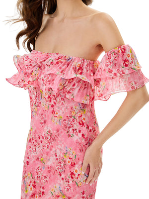 Mint Rose Ruffle Dress