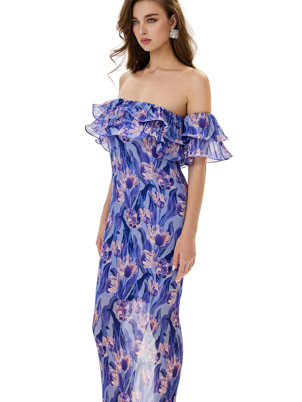 Mint Rose Ruffle Dress