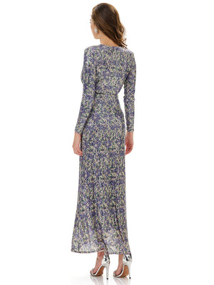 Floral Sequin Slit Maxi Dress