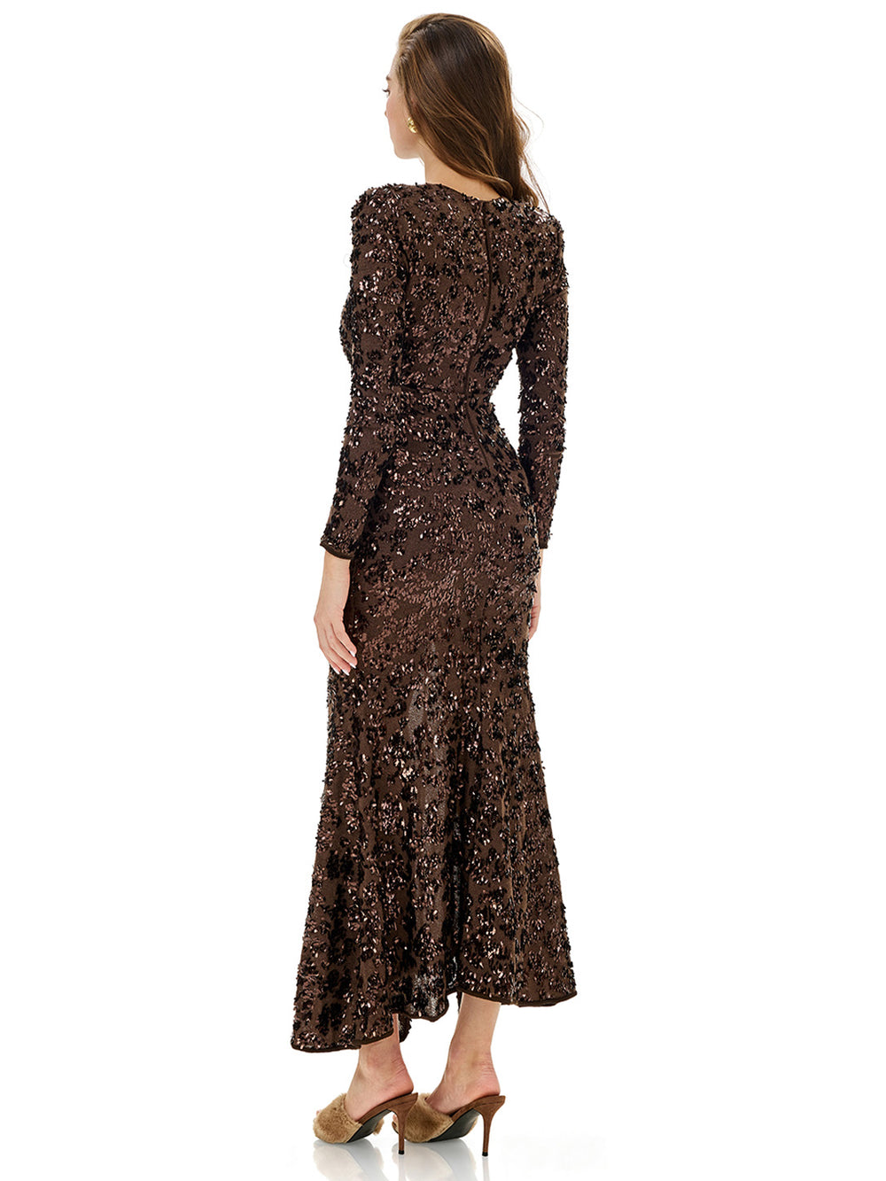 Sequin High Slit Evening Dress