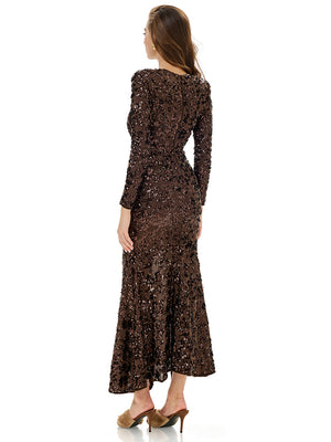 Sequin High Slit Evening Dress