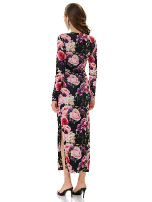 Floral Print Ruched Bodycon Dress