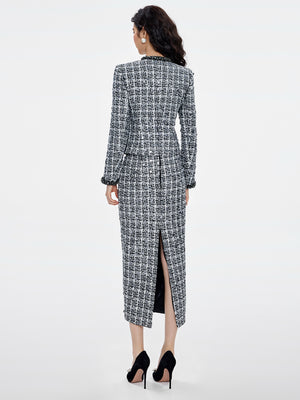 Crystal Embellished Details Jacket & Skirt Sets