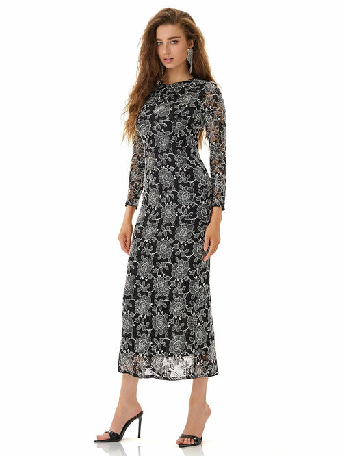 Model in Purple Twist Front Midi Dress by MAJOR CRUSH-6