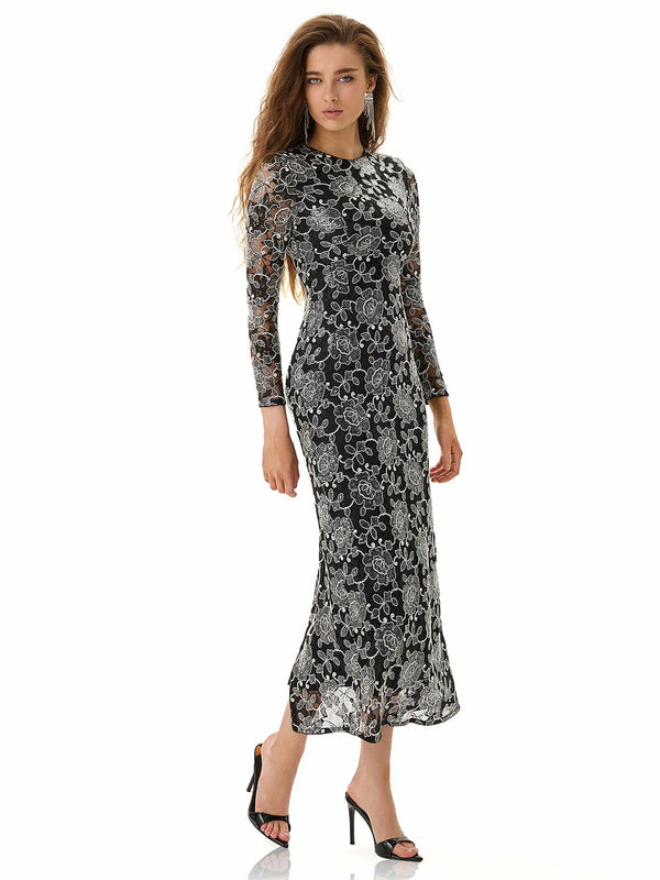 Model in Purple Twist Front Midi Dress by MAJOR CRUSH-1