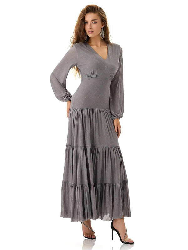 Stardust Grey Tiered Dress