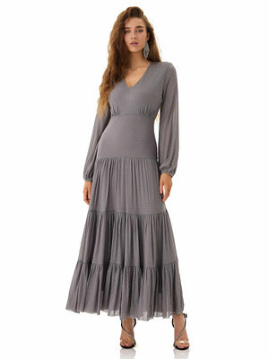 Stardust Grey Tiered Dress