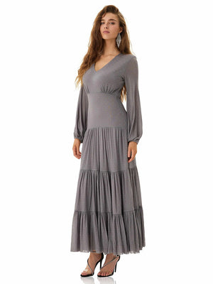 Stardust Grey Tiered Dress
