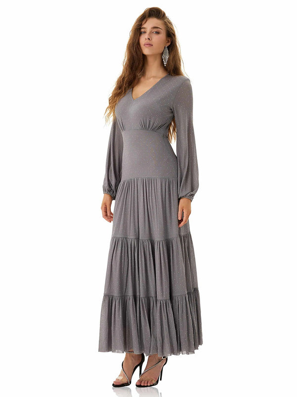 Stardust Grey Tiered Dress