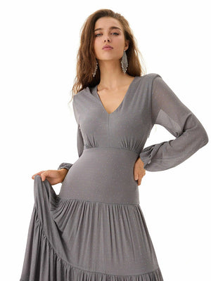 Stardust Grey Tiered Dress