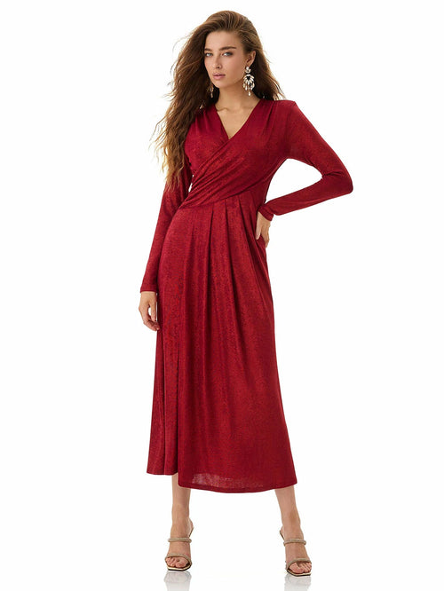 Jewel Red Ribbed Knit Dress