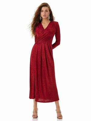 Jewel Red Ribbed Knit Dress