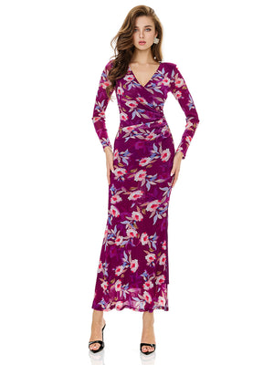Floral Print Side Slit Bodycon Dress