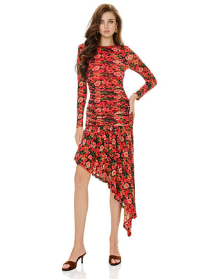 Bloom Flroal Print Layered Ruffles Dress
