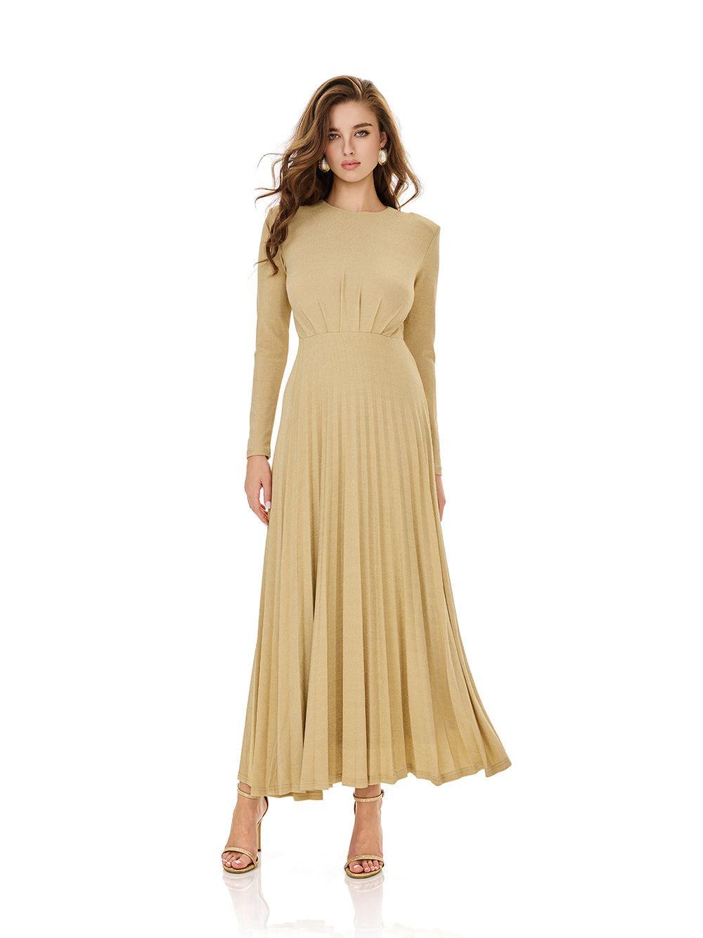 Ruched Draped Slit Evening Gown