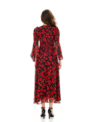 Bloom Flroal Print Ruffles Dress