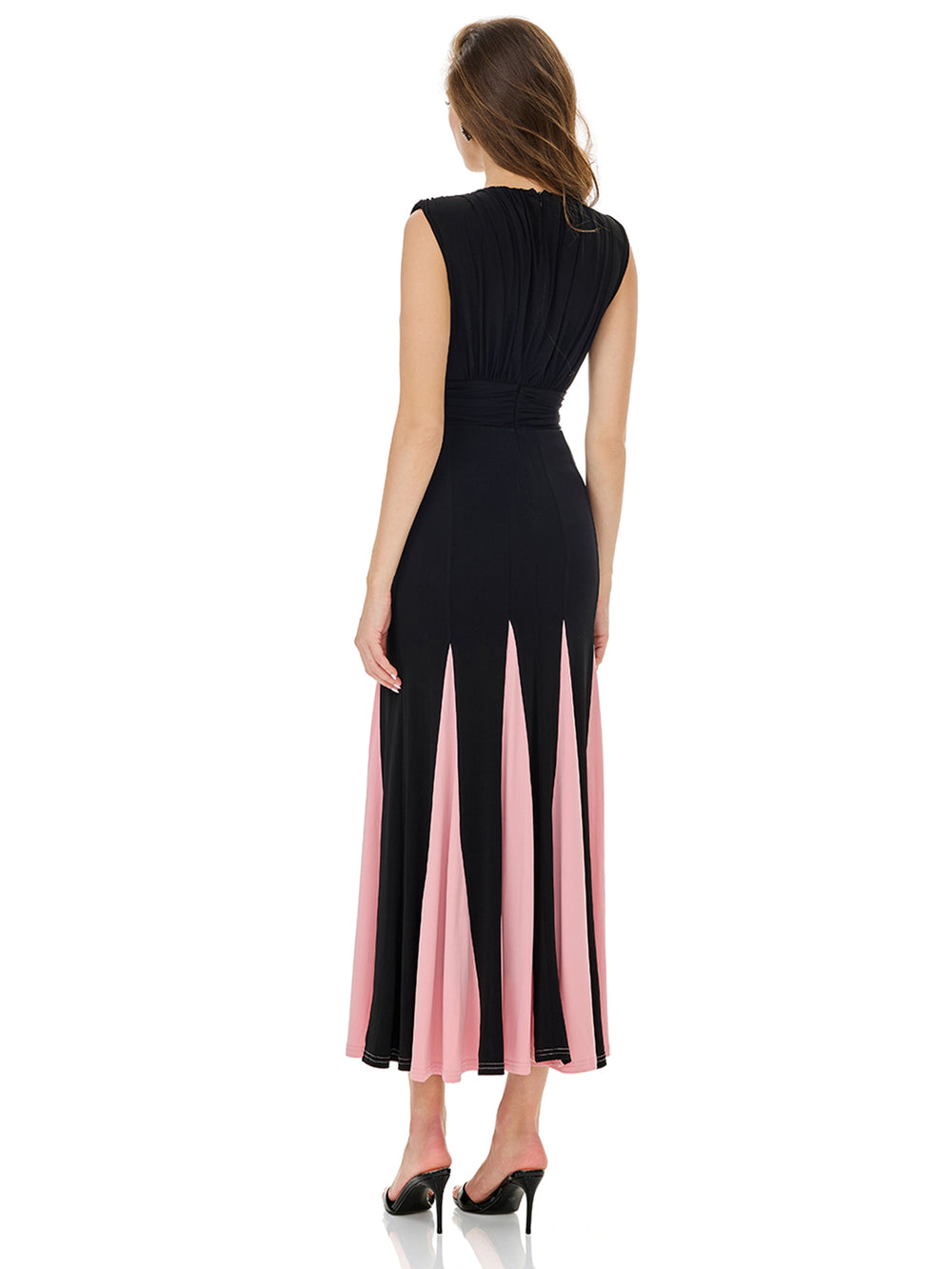 Sculpted Color Block Midi Dress