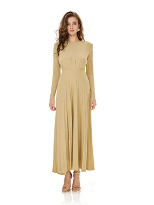 Ruched Draped Slit Evening Gown
