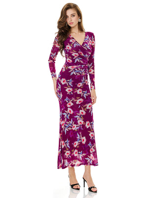 Floral Print Side Slit Bodycon Dress